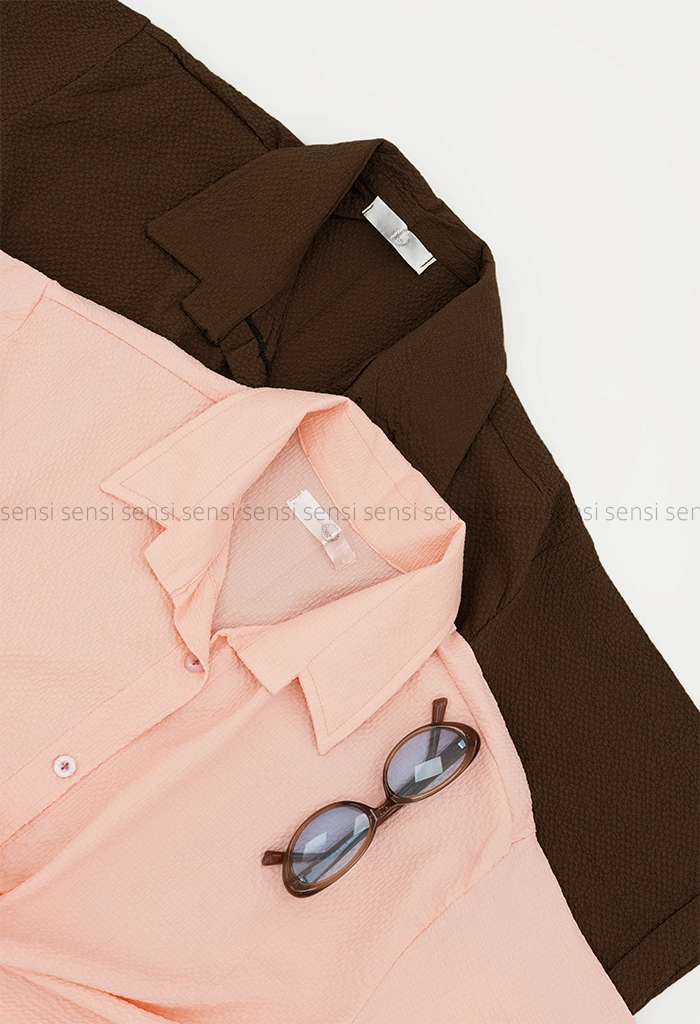 شومیز کراپ جلوگره ای پفکی کد1005947